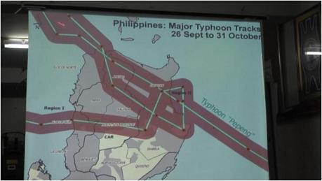 Figure 1. Track of T0917 around Luzon in Manila on 29 November, 2009